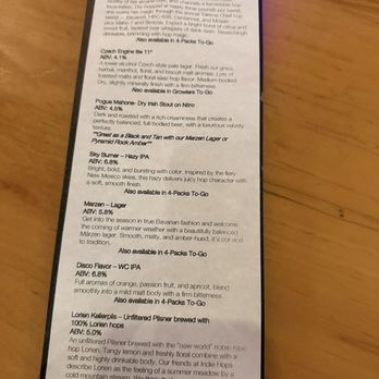 La Cumbre Brewing Company Westside - Beer menu - Bars Near Me - Albuquerque, New Mexico