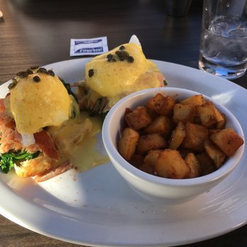 Hash Kitchen Arcadia - Salmon Benedict, served on a biscuit, which seems very odd. - Breakfast & Brunch Near Me - Phoenix, Arizona