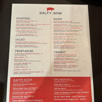 Salty Sow - Menu - American Near Me - Austin, Texas Salty Sow - Menu - American Near Me - Austin, Texas