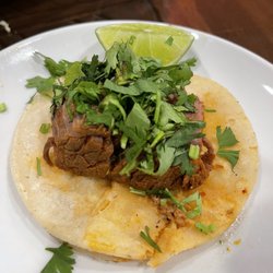 Las Americas - Barbacoa taco with only cilantro