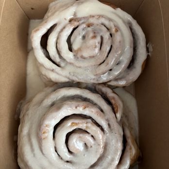 Frosted Bakery - Cinnamon roll. Each one larger than my hand! So delicious! - Bakeries Near Me - North Las Vegas, Nevada Frosted Bakery - Cinnamon roll. Each one larger than my hand! So delicious! - Bakeries Near Me - North Las Vegas, Nevada