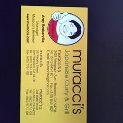 Muracci's Berkeley - Business card - contact info for the 3 Muracci's