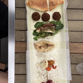 King Tuts - Highly recommend the appetizer sampler. Their falafel is perfection and even my kids were interested in the pickled red cabbage and veggies! - Food Trucks Near Me - Nashville, Tennessee