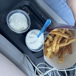 2 vanilla frosty and a large fry