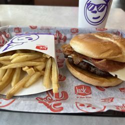 Jack In The Box - Bacon Cheeseburger with Fries and a Cold Soda
