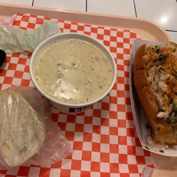 Pike Place Chowder - New England Clam Chowder and Oregon Bay Shrimp Roll - Seafood Near Me - Seattle, Washington