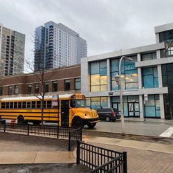 Culver's Transportation - Culver's school bus violating fire hydrant parking in front of the British school South Loop on 31March 2023 yes.