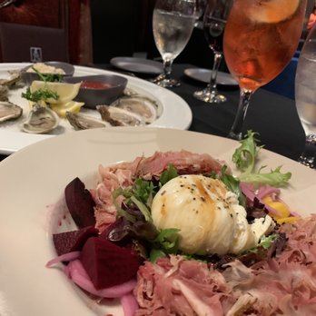 Hearsay Arlington - Burrata Salad and Oysters - Lounges Near Me - Arlington, Texas