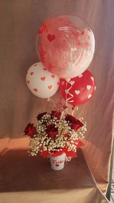 Rose bucket - Beautiful rose bucket with custom message on front.