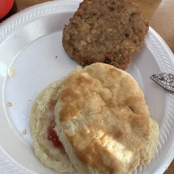 Cocoa's Cafe - Biscuit and salmon pattie