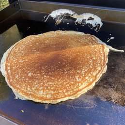 So this review isn't completely depressing, here's an unrelated photo of a giant 18" pancake I cooked for the family.