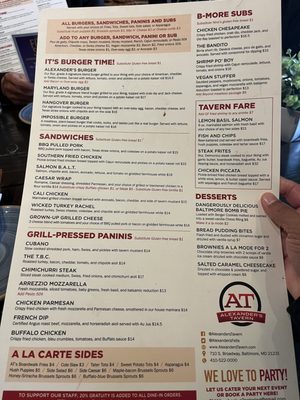 Menu photo 4 Alexander's Tavern Baltimore, MD Menu photo 4 Alexander's Tavern Baltimore, MD