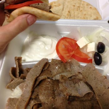 Gyro Kabobs - Traditional gyro plate, $7.25. A lot of food! - Greek Near Me - De Pere, Wisconsin