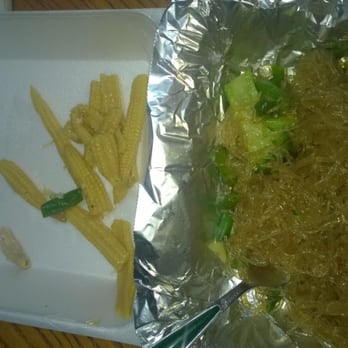 Thai Spoon - The meat is on the lid.  This is possibly the third time now that there is meat in a veggie dish from this place. - Thai Near Me - Round Rock, Texas