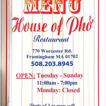 House of Pho - a menu for a restaurant - Vietnamese Near Me - Framingham, Massachusetts House of Pho - a menu for a restaurant - Vietnamese Near Me - Framingham, Massachusetts