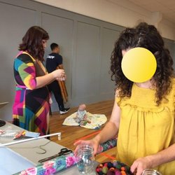 Sorry for the silly circles. We didn't get shots of just the space decorated, and so I just cropped out the guests!