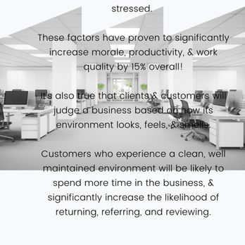 Epic Cleans - A clean work environment produces a happy business. Professional Cleaning Services in the workplace promotes posts moral. - Home Cleaning Near Me Epic Cleans - A clean work environment produces a happy business. Professional Cleaning Services in the workplace promotes posts moral. - Home Cleaning Near Me