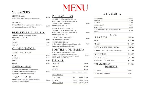 Menu photo 1 El Rinconcito de Logan Logan, UT