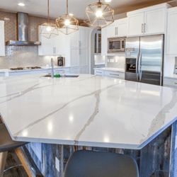 The Countertop Factory - White Quartz Kitchen