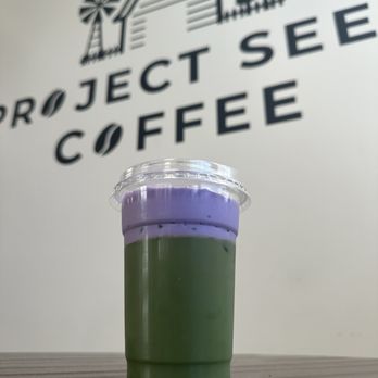 Project Seed Coffee - Buko pandan latte w ube cold foam - Coffee & Tea Near Me - Virginia Beach, Virginia