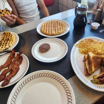Waffle House - Chocolate Waffle. Classic waffle. Sausage Patty. Bacon. Texas Bacon Egg and Cheese Melt with hash browns. - Breakfast & Brunch Near Me - Apache Junction, Arizona Waffle House - Chocolate Waffle. Classic waffle. Sausage Patty. Bacon. Texas Bacon Egg and Cheese Melt with hash browns. - Breakfast & Brunch Near Me - Apache Junction, Arizona