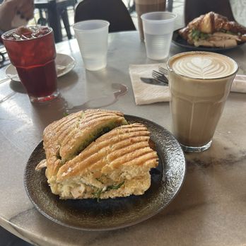 Café Hagen - Urban Pesto, Caramelized Banana Latte, Passionfruit Iced Tea, Mokka, and Market Club Croissant Sandwich - Scandinavian Near Me - Seattle, Washington