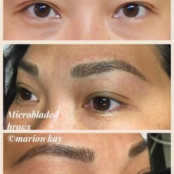 Marion Kay Institute of Permanent Makeup - Microbladed brows immediately after