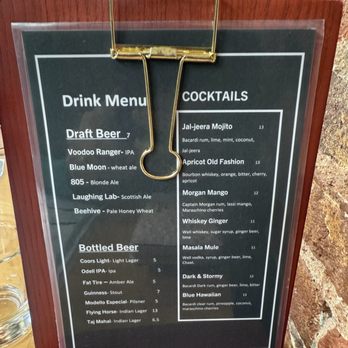 Nirvana Culinary Paradise - Cocktail menu - Indian Near Me - Cañon City, Colorado