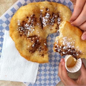 Indian Arts Center - Indian Fry Bread with cinnamon and honey. Yum! - Cultural Center Near Me - Laguna, New Mexico