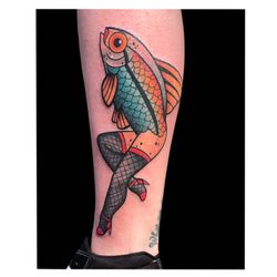 Red Rabbit Tattoo - Reverse mermaid by Bianca Sky