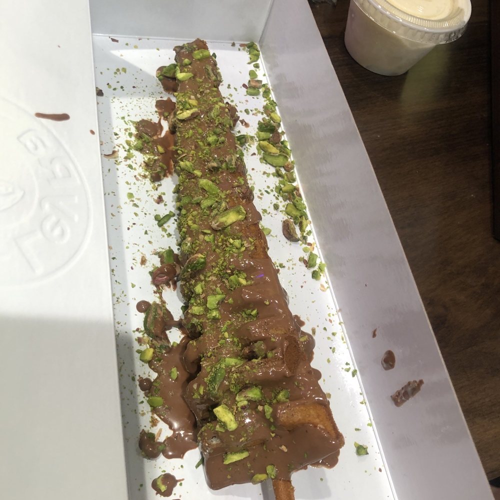 Leyra Chocolate - Stick Waffle with crushed pistachio - Desserts Near Me - Cliffside Park , New Jersey Leyra Chocolate - Stick Waffle with crushed pistachio - Desserts Near Me - Cliffside Park , New Jersey