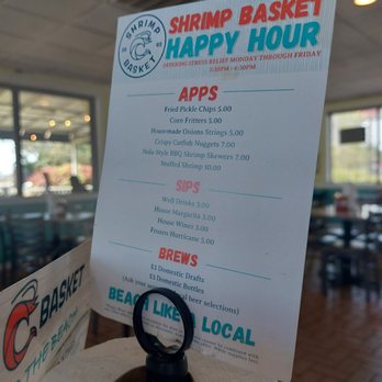 Shrimp Basket - a menu for a happy hour - Seafood Near Me - Destin, Florida Shrimp Basket - a menu for a happy hour - Seafood Near Me - Destin, Florida