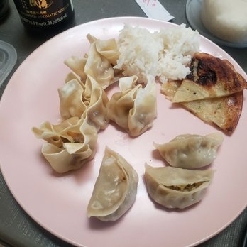 Bao Culture - Shrimp Shumai, vegetable dumplings, green onion pancake and white rice. - Asian Fusion Near Me - Riverside, California