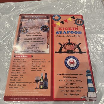 Kickin Seafood Cajun Style. - Menu - Cajun/Creole Near Me - Orem, Utah