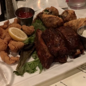 Delta's - Delta tastin platter - catfish, peach ribs and cheesesteak rolls - Soul Food Near Me - New Brunswick, New Jersey