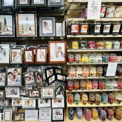 Picture frames and candles