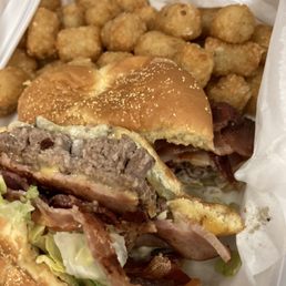 Wow! Timber burger and tots