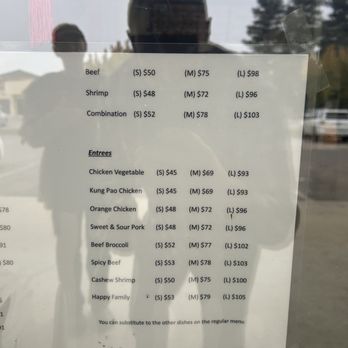 China Town - Catering menu outside door part 2 - Chinese Near Me - Clovis, California