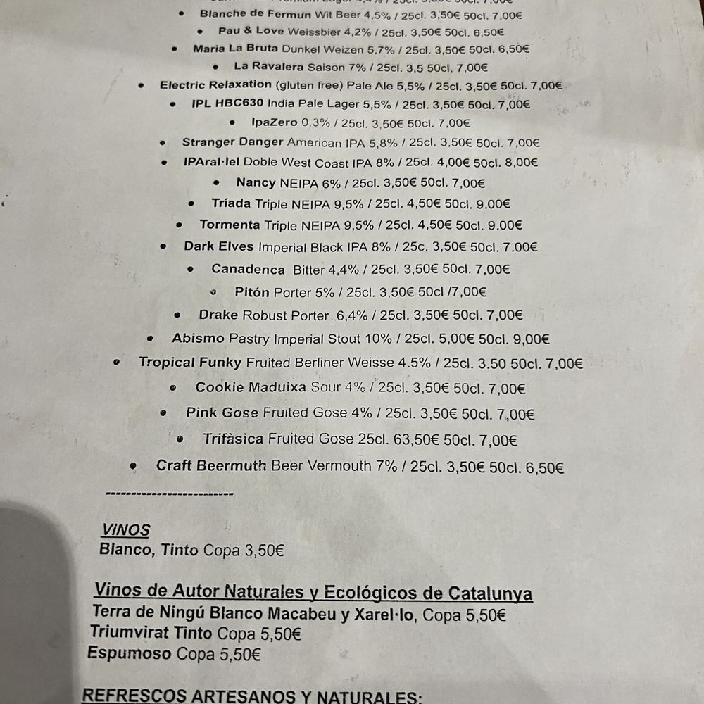Abirradero - Beer menu - Beer Bar Near Me - Barcelona, B Abirradero - Beer menu - Beer Bar Near Me - Barcelona, B