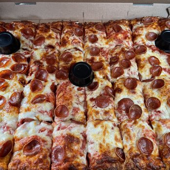Perri's Pizzeria - Sheet Cheese Pizza *Shown with Pepperoni, additional charge applies! - Pizza Near Me - Brockport, New York Perri's Pizzeria - Sheet Cheese Pizza *Shown with Pepperoni, additional charge applies! - Pizza Near Me - Brockport, New York