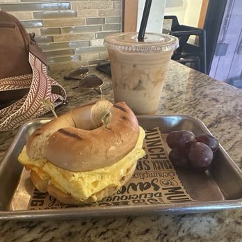 Mountain Coffee House - Breakfast bagel and caramel macchiato - Coffee & Tea Near Me - Tehachapi, California