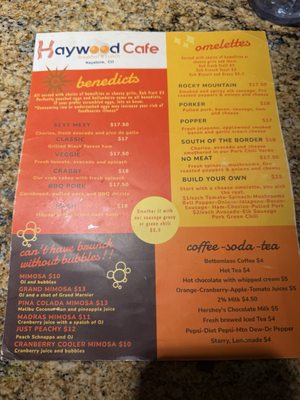 Menu photo 1 Haywood Cafe Keystone, CO Menu photo 1 Haywood Cafe Keystone, CO