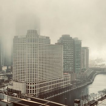 Hyatt Regency Chicago - Foggy & rainy weather. View from our room 20th floor - Hotels Near Me - Chicago, Illinois Hyatt Regency Chicago - Foggy & rainy weather. View from our room 20th floor - Hotels Near Me - Chicago, Illinois