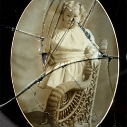 Legacy Photos - Shattered Print before Restoration
