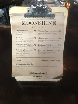 Menu photo 3 Moonshine Drinkery Victoria, TX