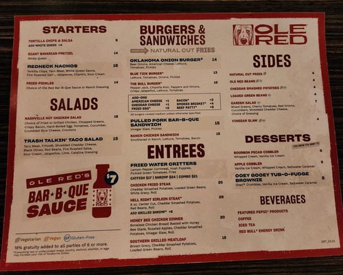 Menu photo 3 Ole Red Tishomingo, OK Menu photo 3 Ole Red Tishomingo, OK