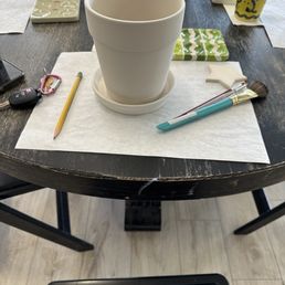 A flower pot waiting to be decorated. A flower pot waiting to be decorated.