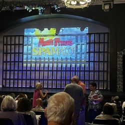 Town Theatre - Waiting for the show to begin. We were seated in row q, near the back of the theater on the right hand side.
