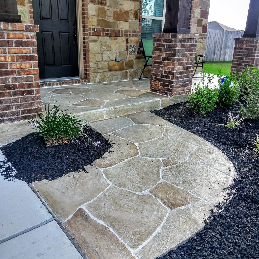 Texas Premier Coat Resurfacing - Front patio and front walkway overlay. - Masonry/Concrete Near Me - Austin, Texas