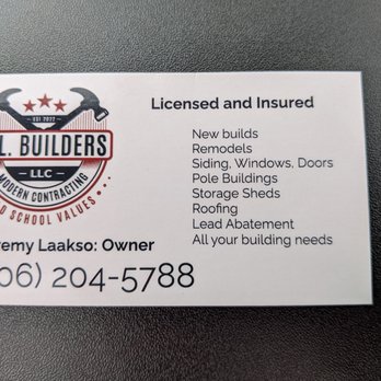 J L Builders - Business card front - General Contractors Near Me J L Builders - Business card front - General Contractors Near Me